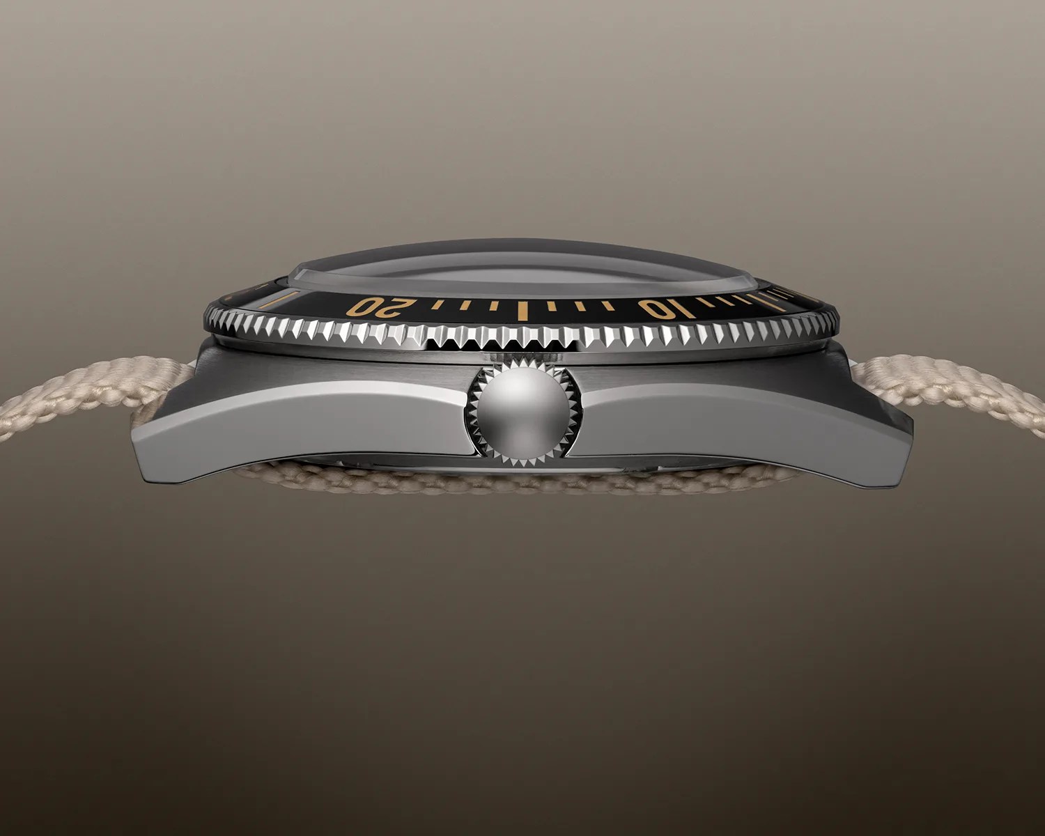 a Benrus watch viewed from the side