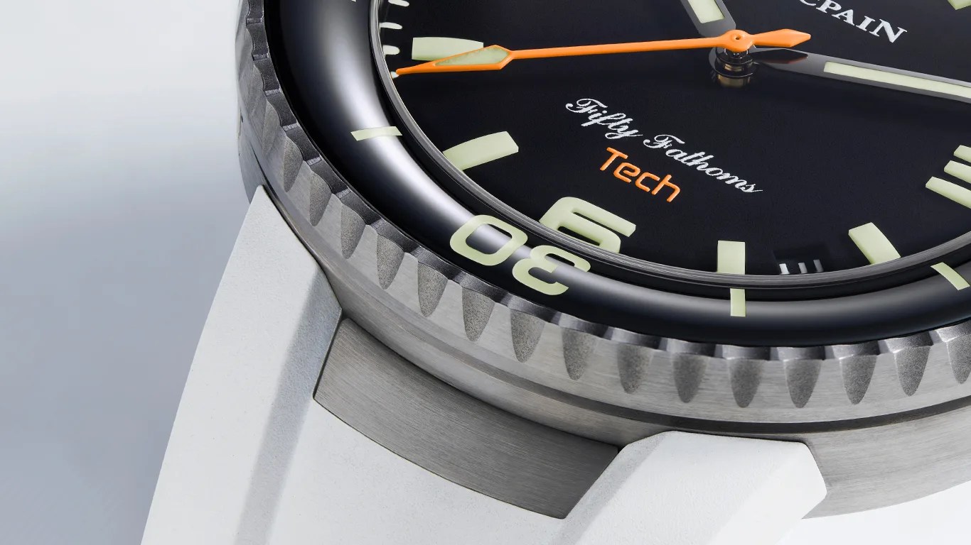 a closeup of a blancpain dive watch