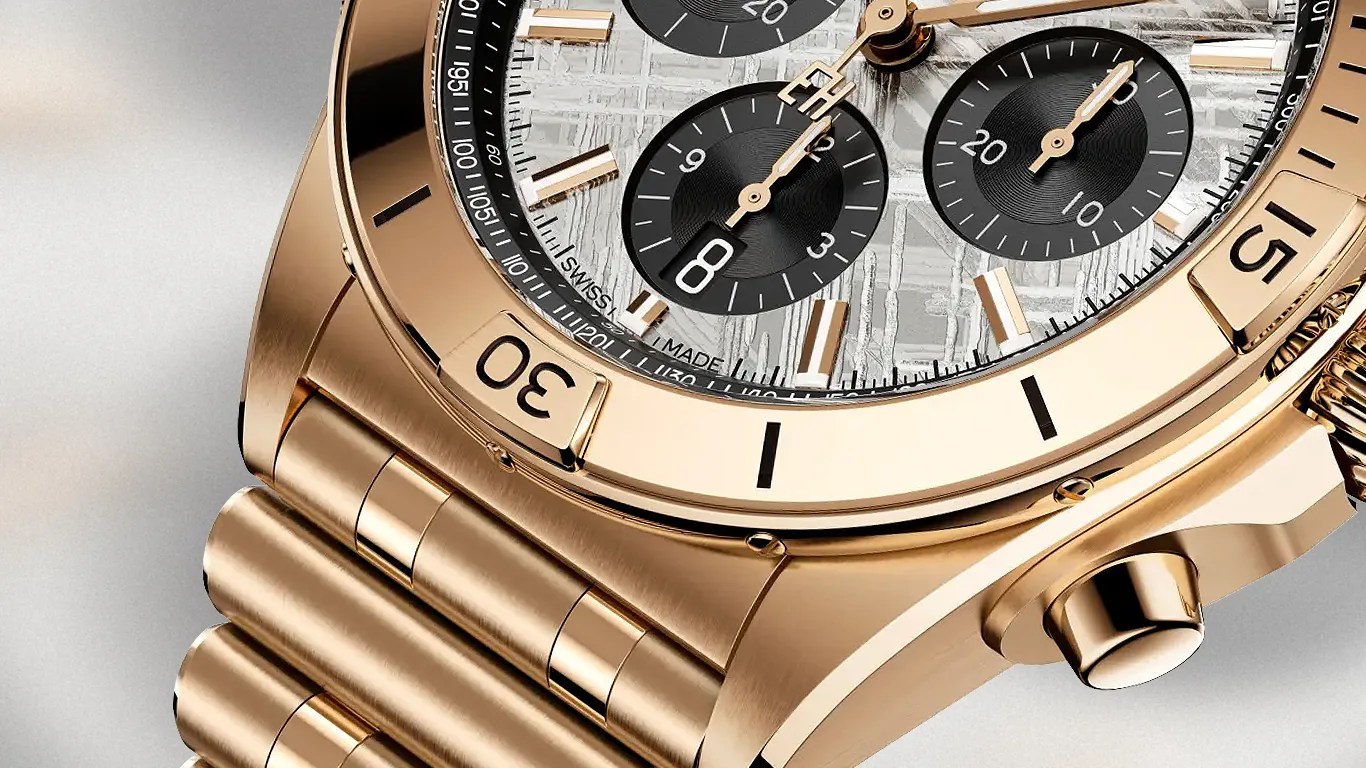 a closeup of a breitling chronograph watch
