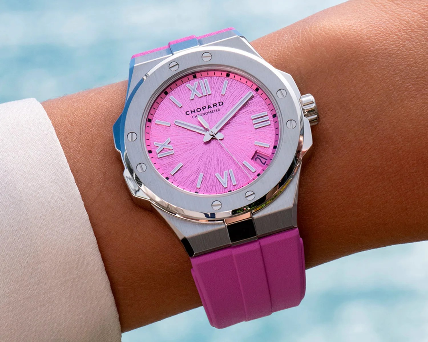 a chopard watch on a persons wrist