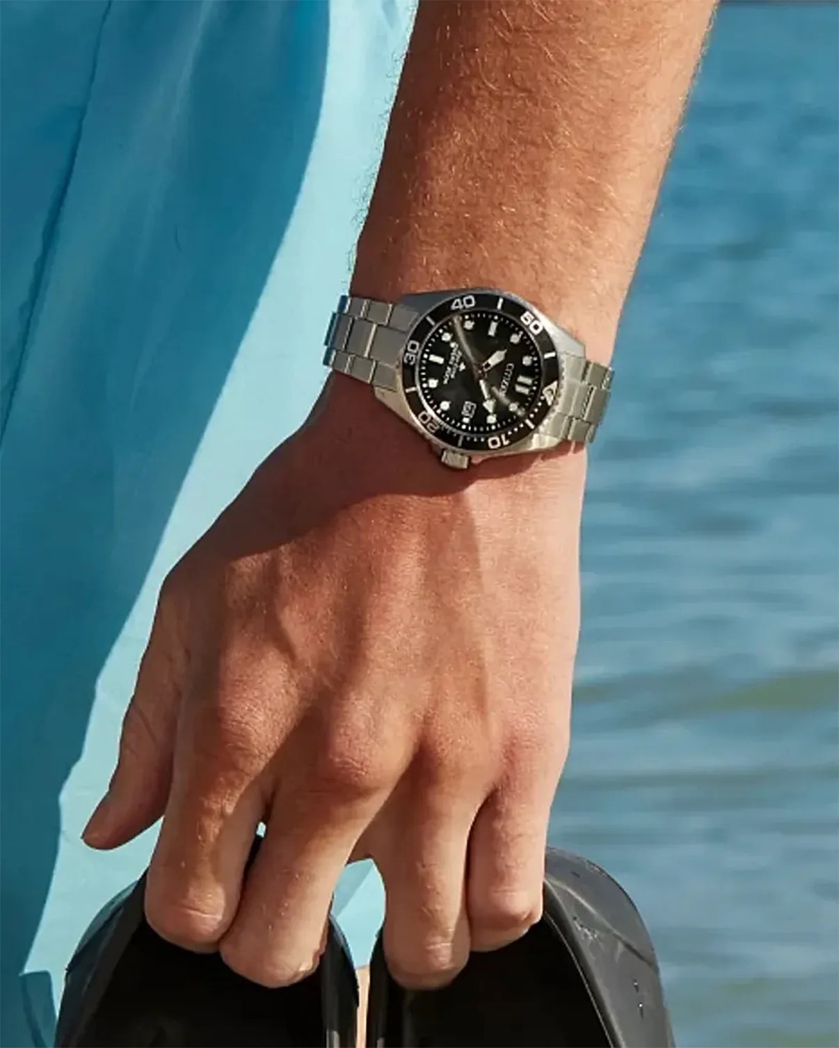 a Citizen watch on a man's wrist