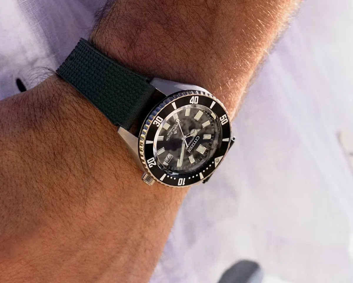 a Citizen watch on a man's wrist