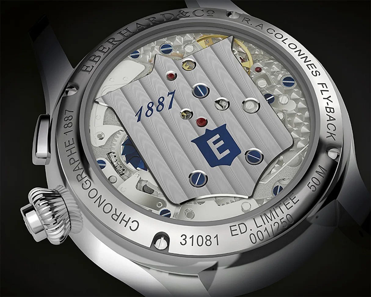 the case back of an Eberhard & Co. watch