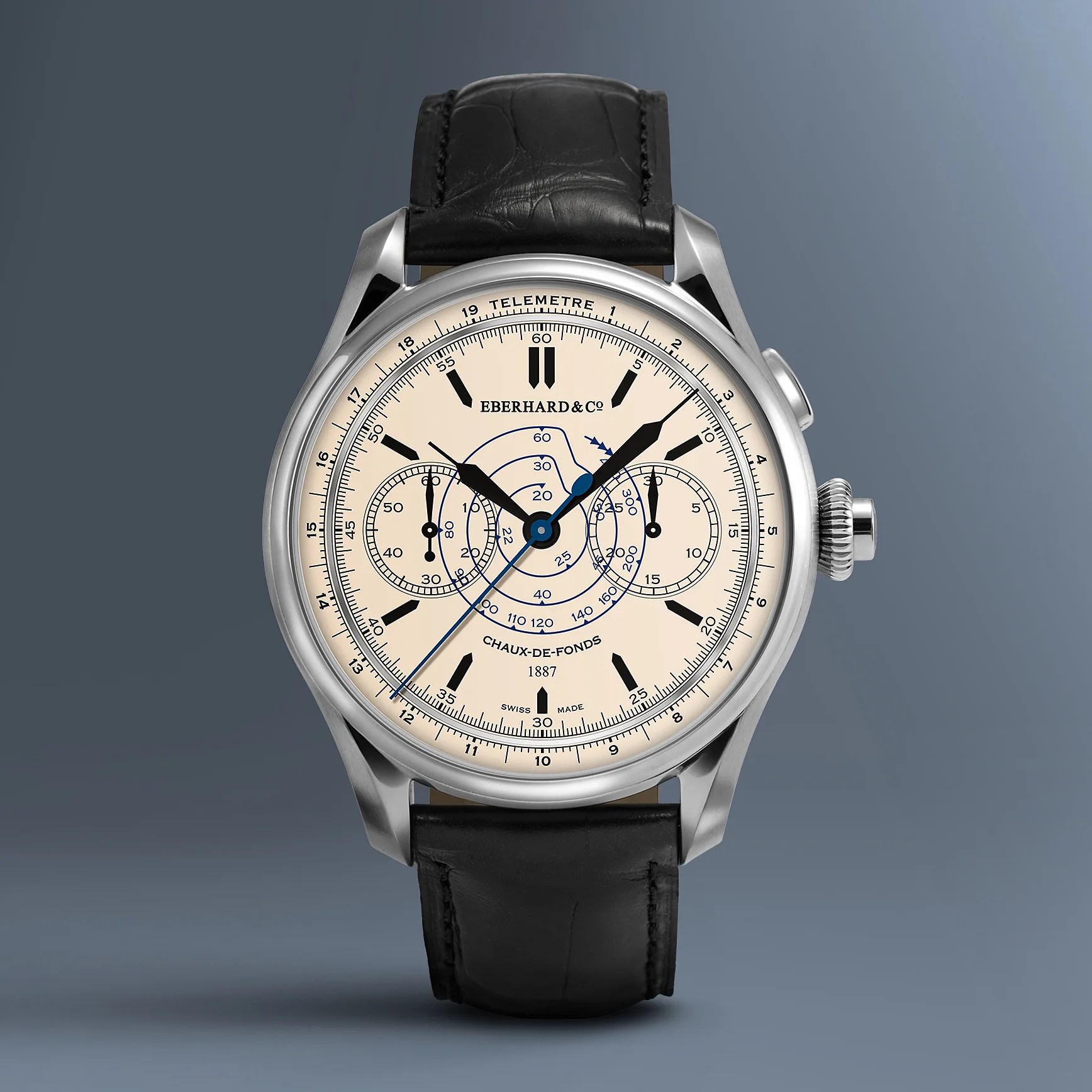 an Eberhard & Co. white chronograph watch