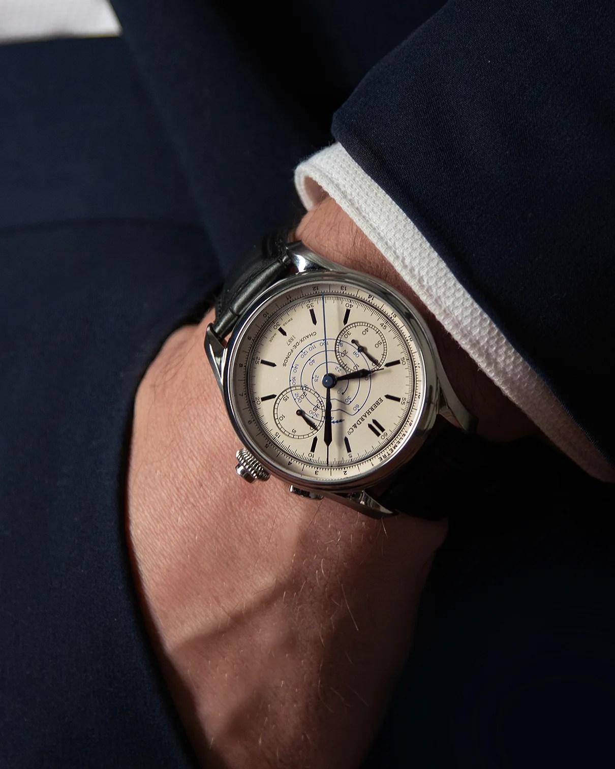 an Eberhard & Co. watch on a man's wrist