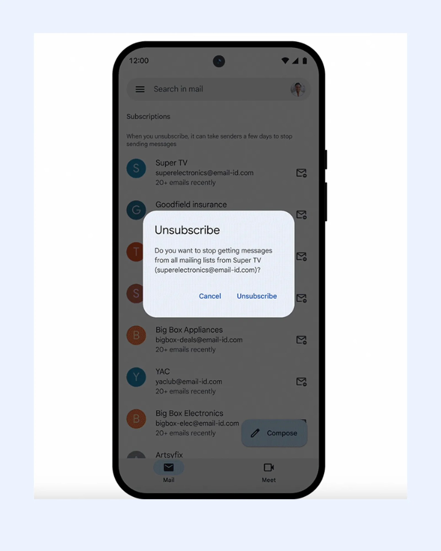 Gmail Manage Subscriptions feature