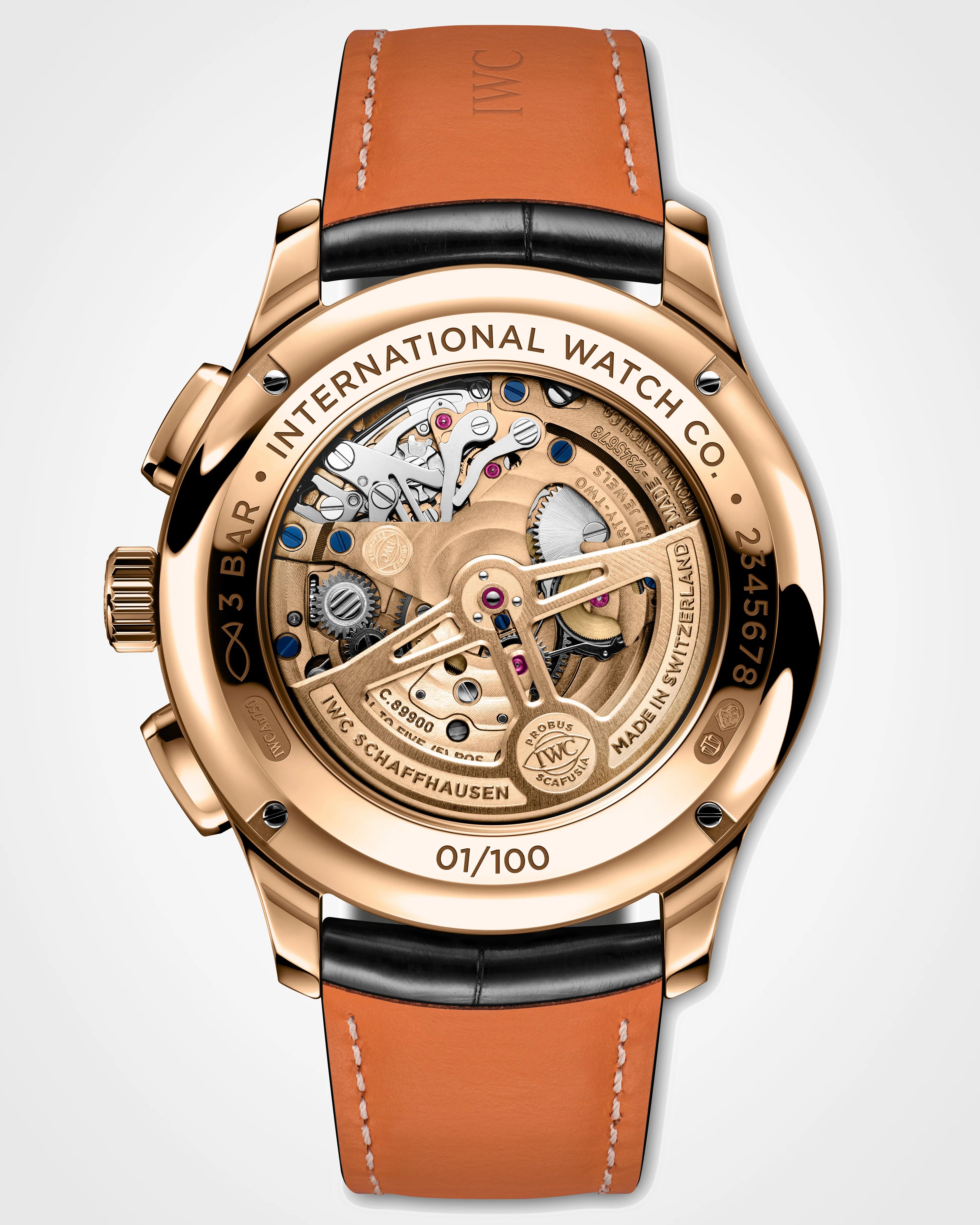 the back of a an IWC watch