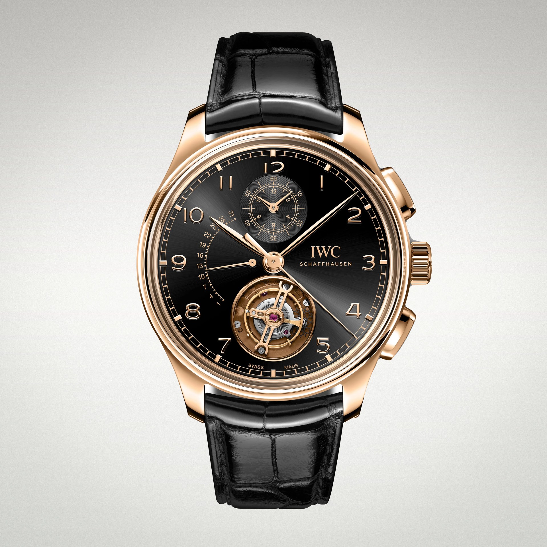 a gold IWC watch