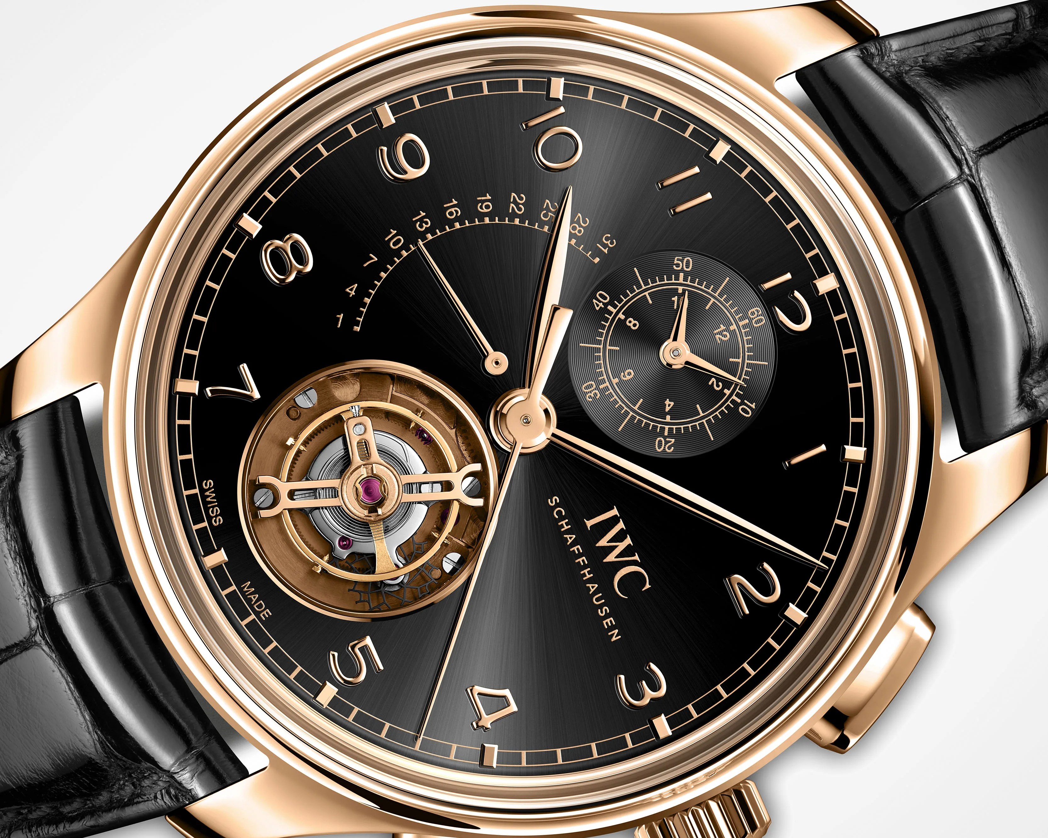 the dial of an IWC watch