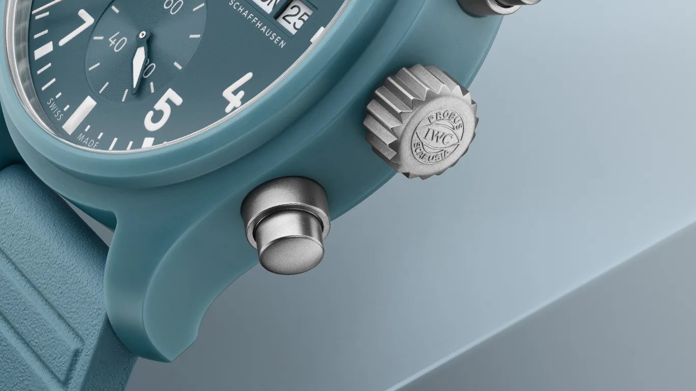 a closeup of an iwc watch
