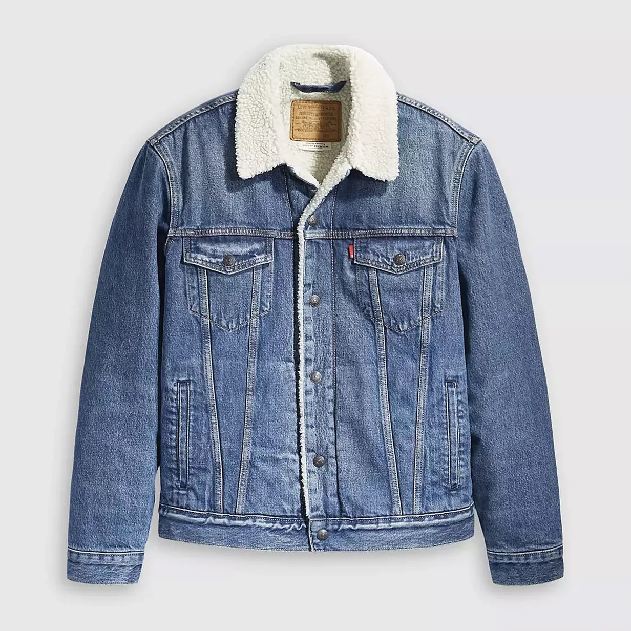 a levi's sherpa lined type ii trucker jacket