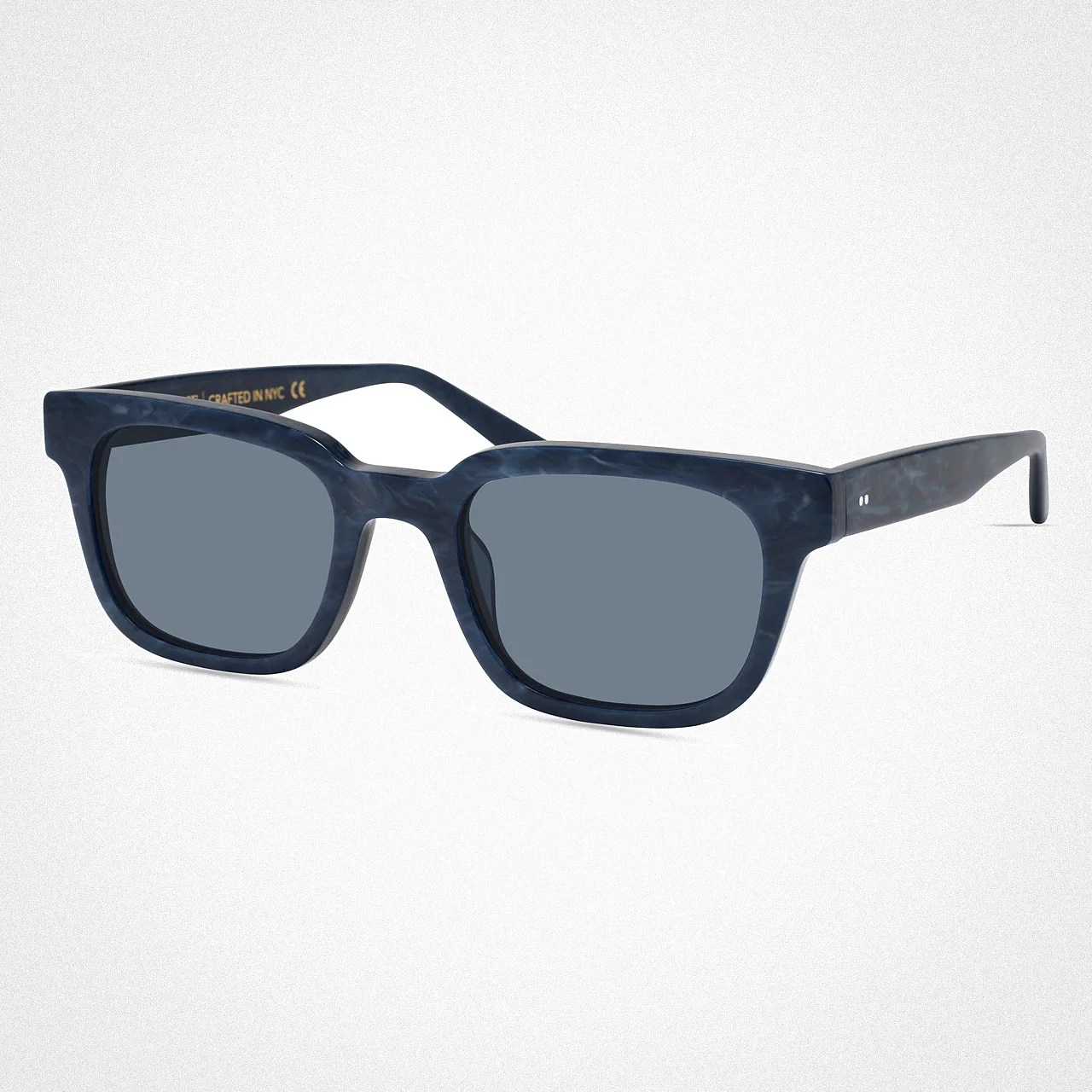 a pair of blue sunglasses