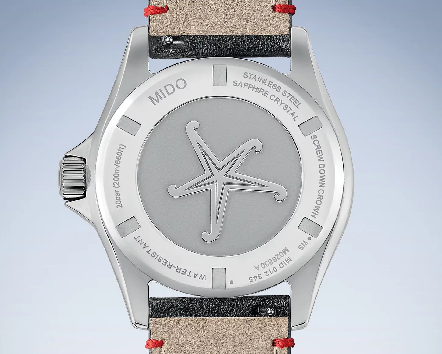 the back of a Mido watch