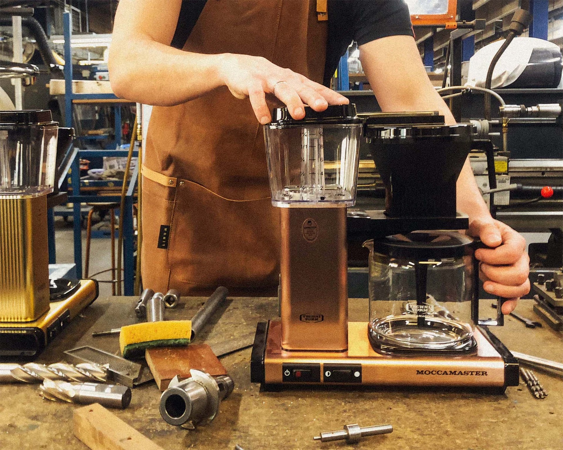 Technivorm Moccamaster coffee maker being assembled by hand
