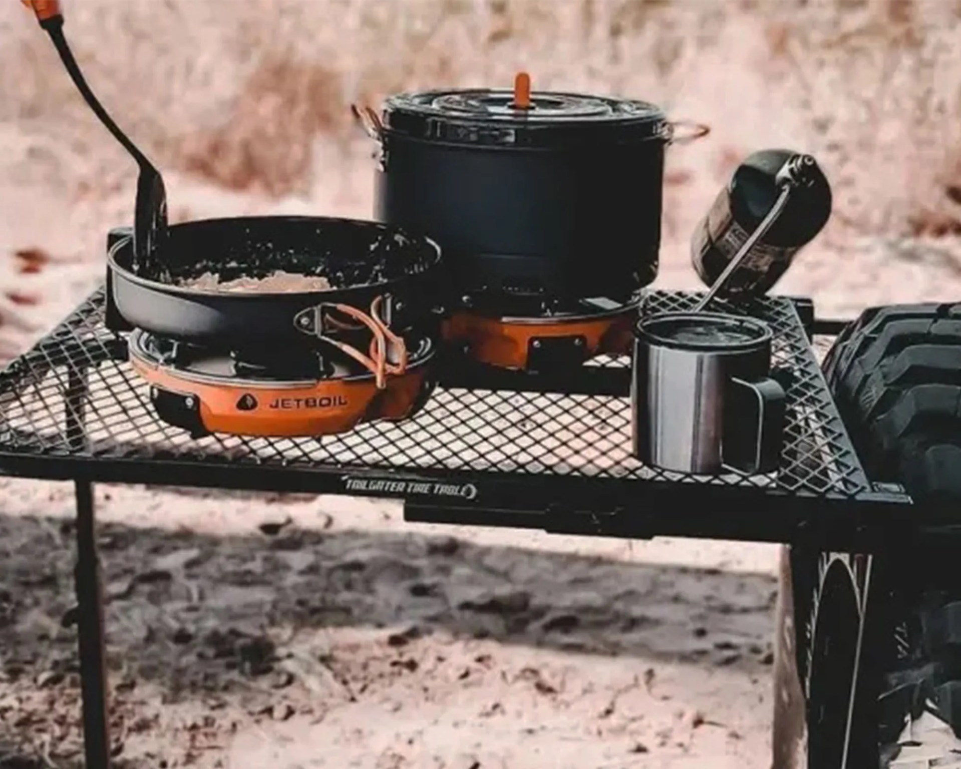 an outdoor kitchen setup