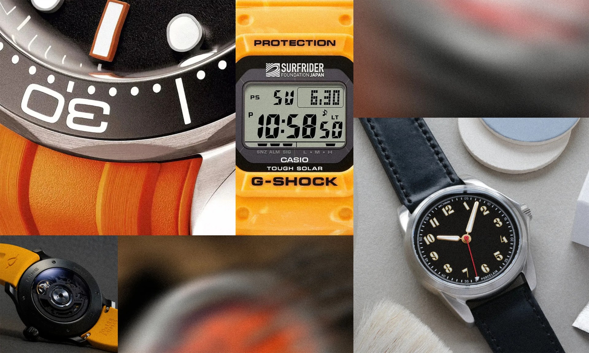 collage of luxury watches