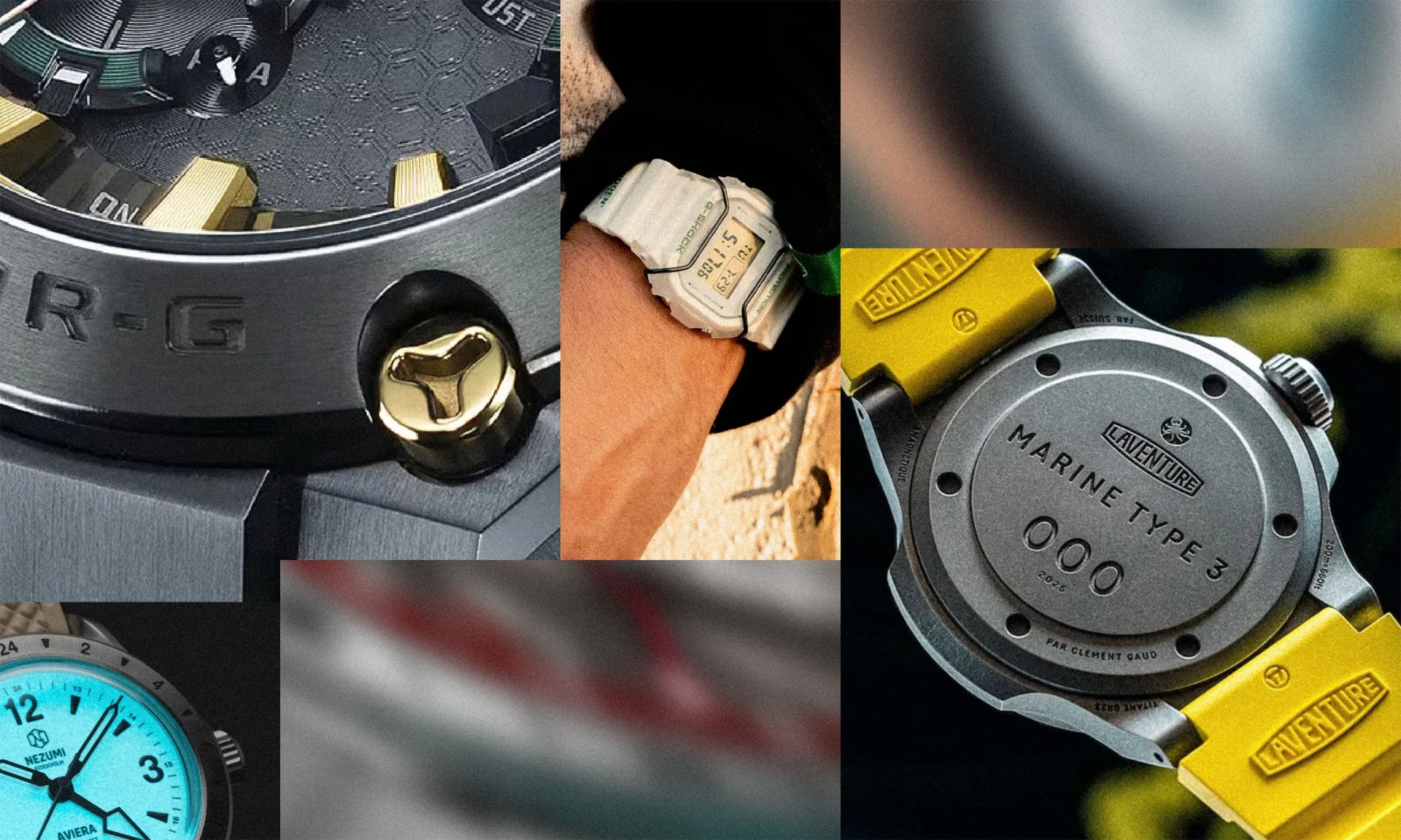 collage of luxury watches