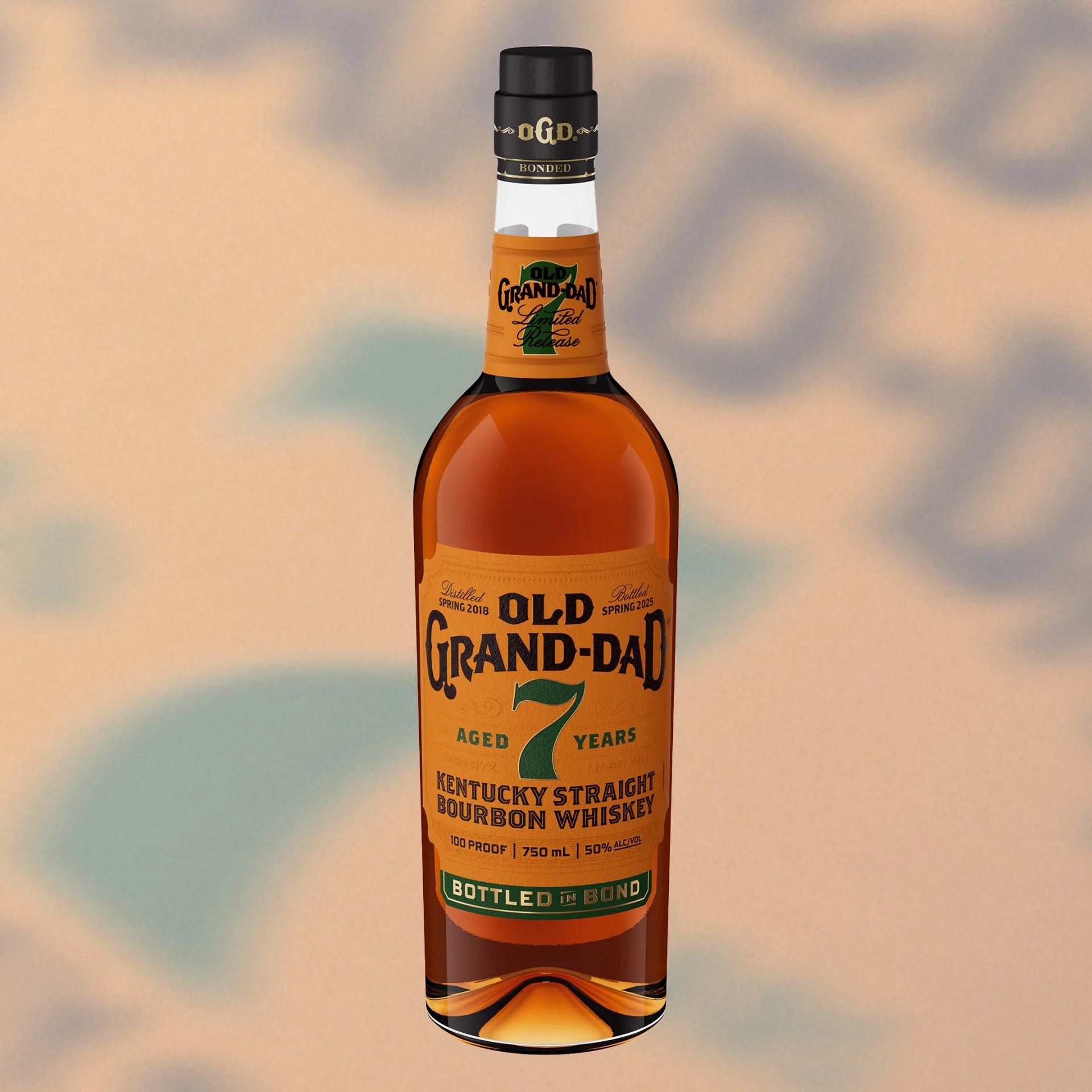 a bottle of old grand dad bourbon