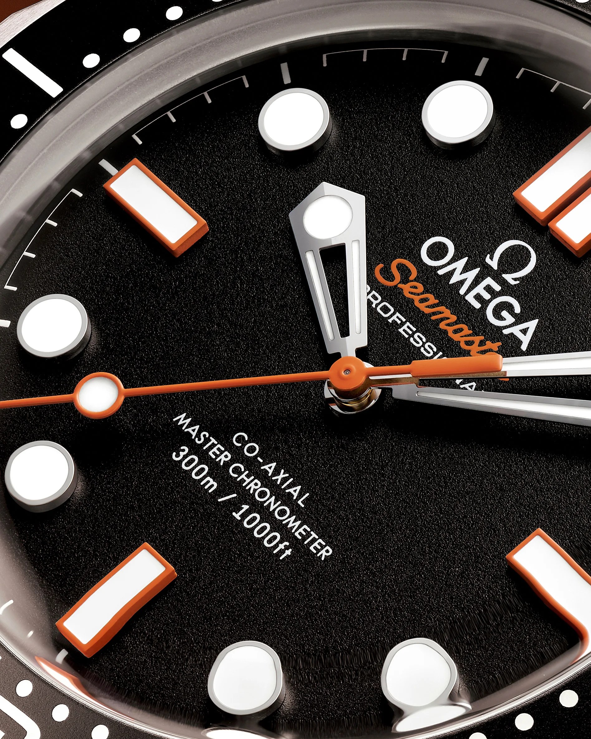 the dial of an Omega watch