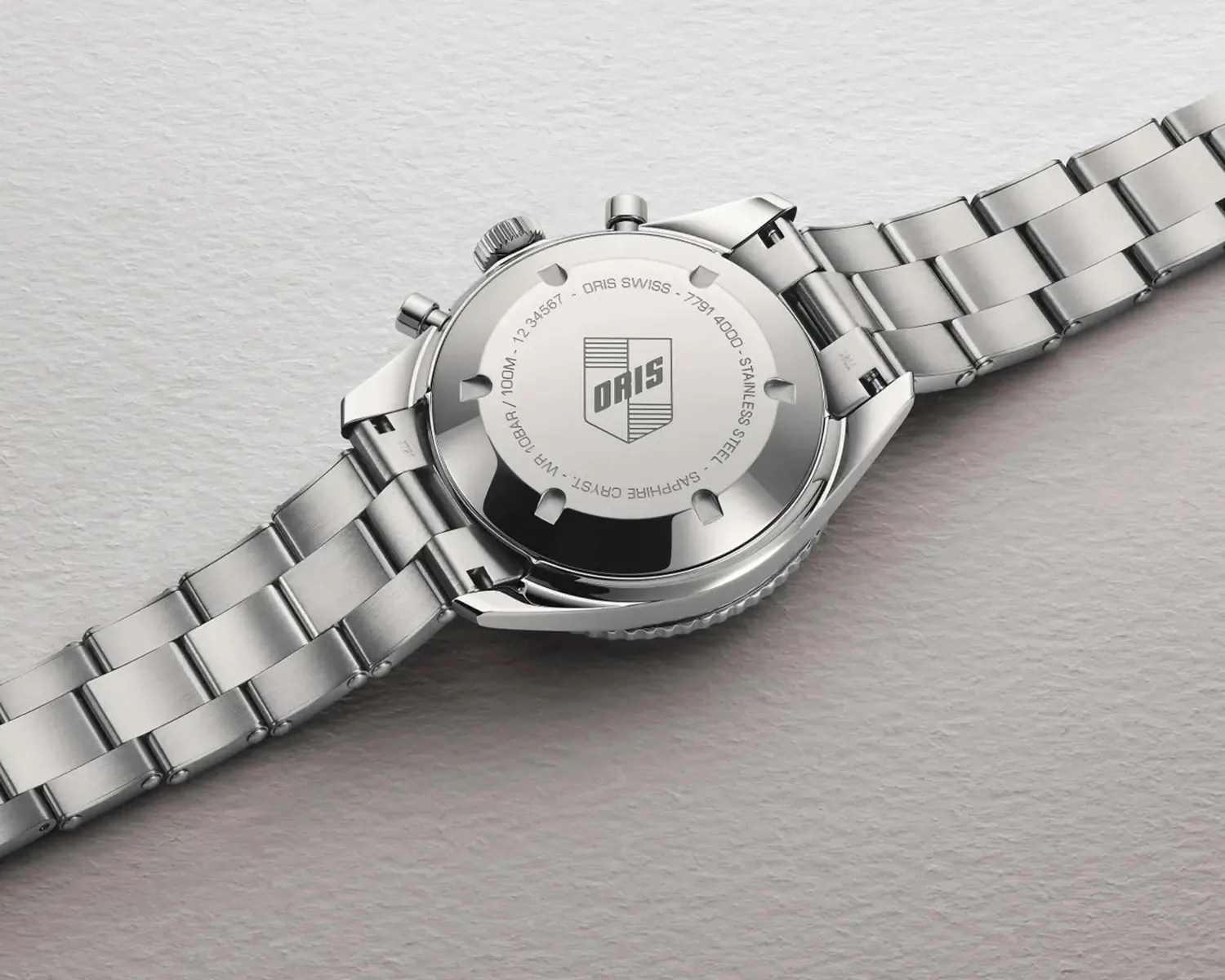 the back of an oris dive watch