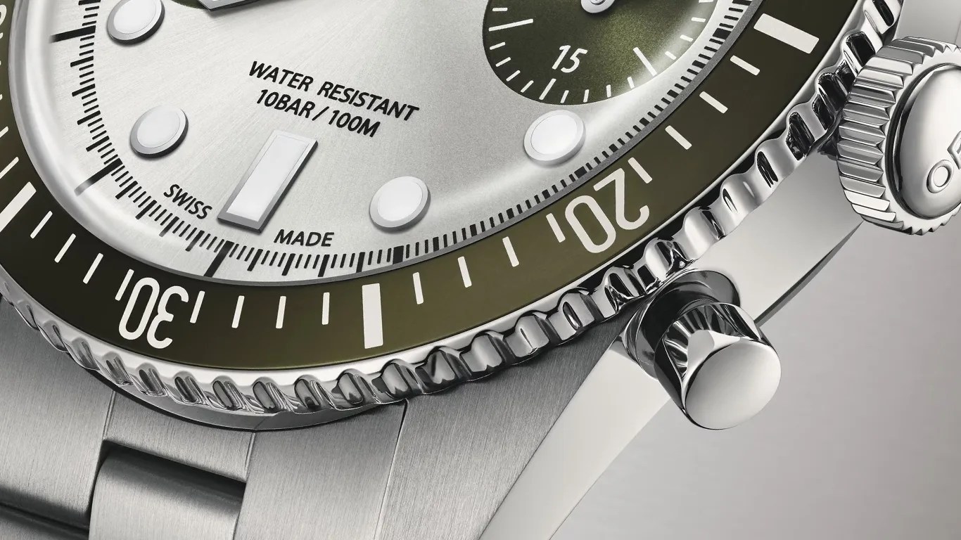 a closeup of an oris dive watch