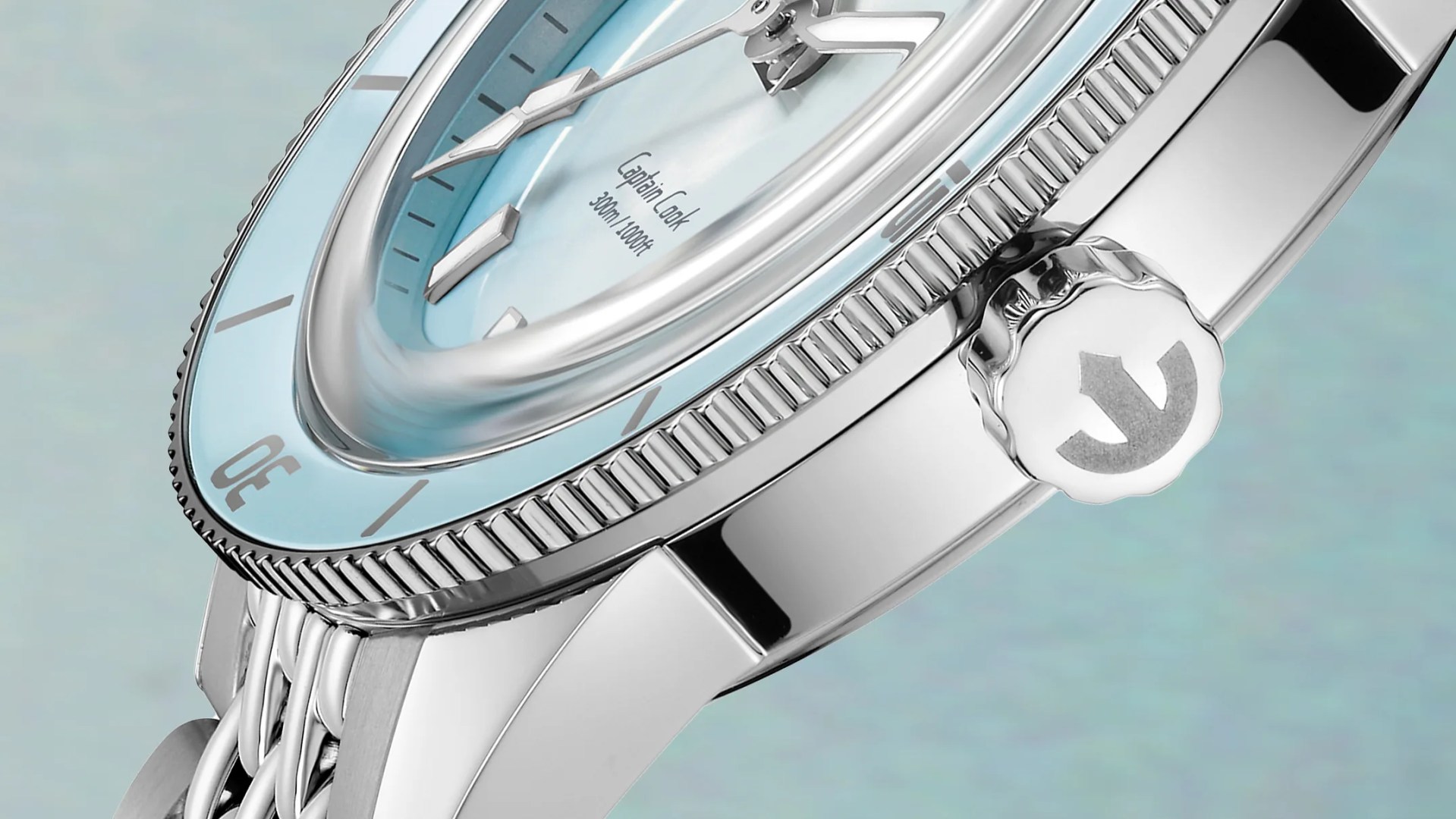the case and crown of a Rado dive watch