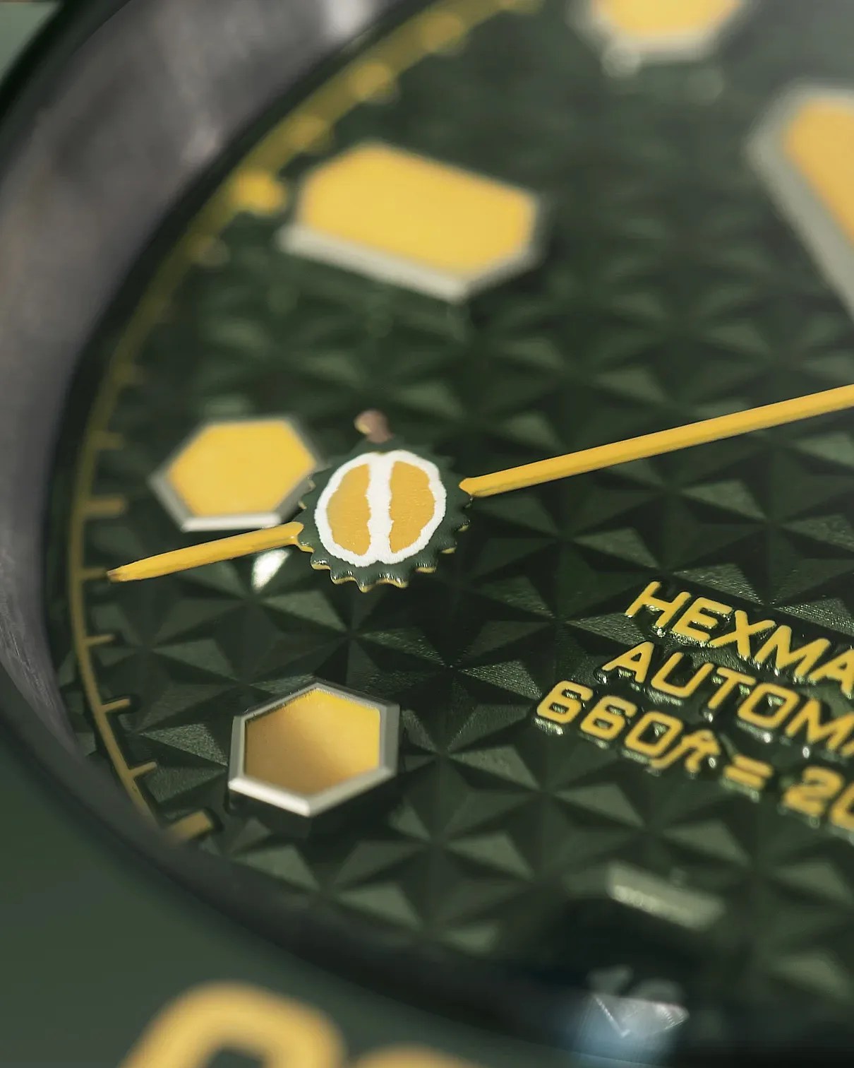 the dial of a Reveolt dive watch