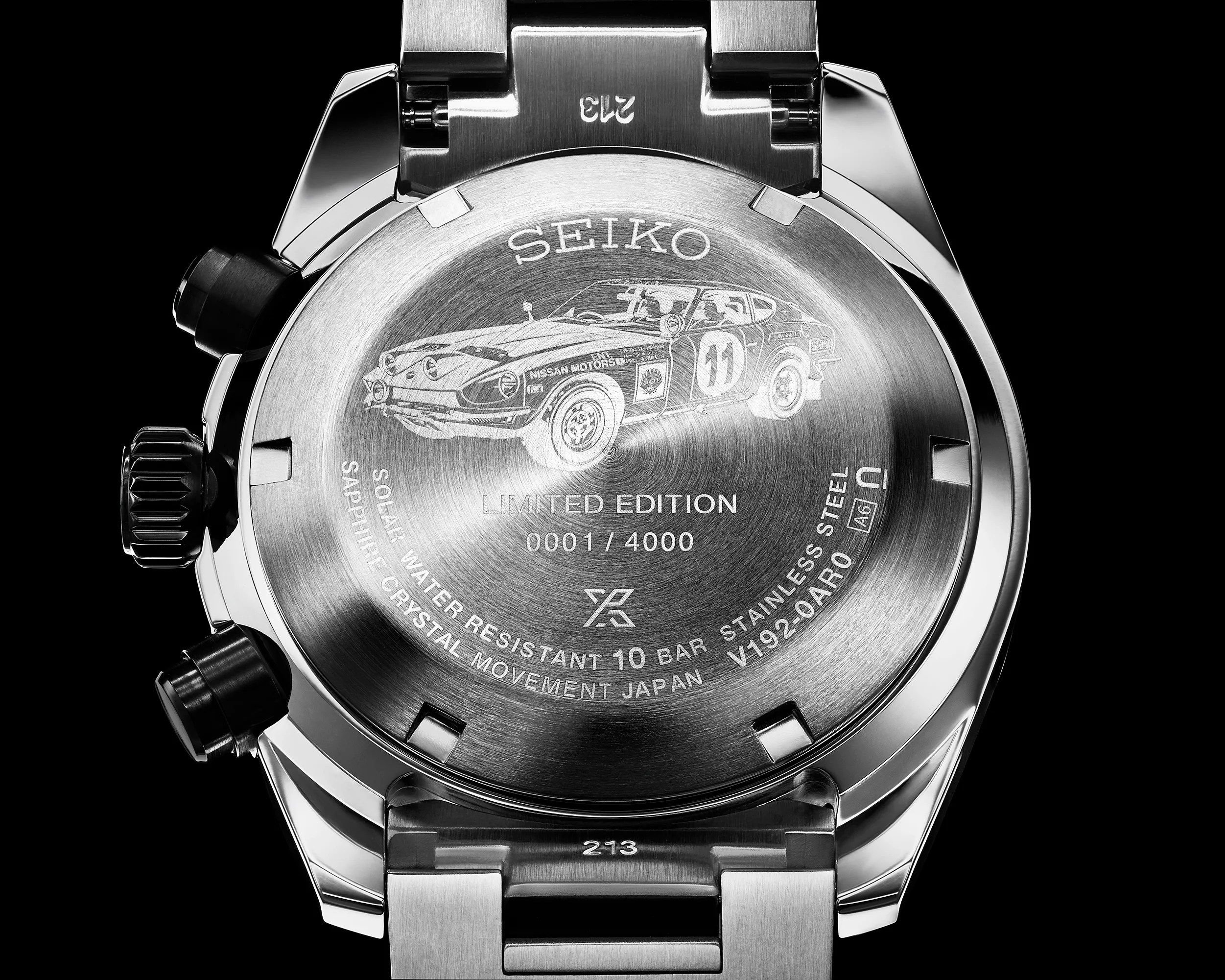 the back of a Seiko Speedtimer chronograph