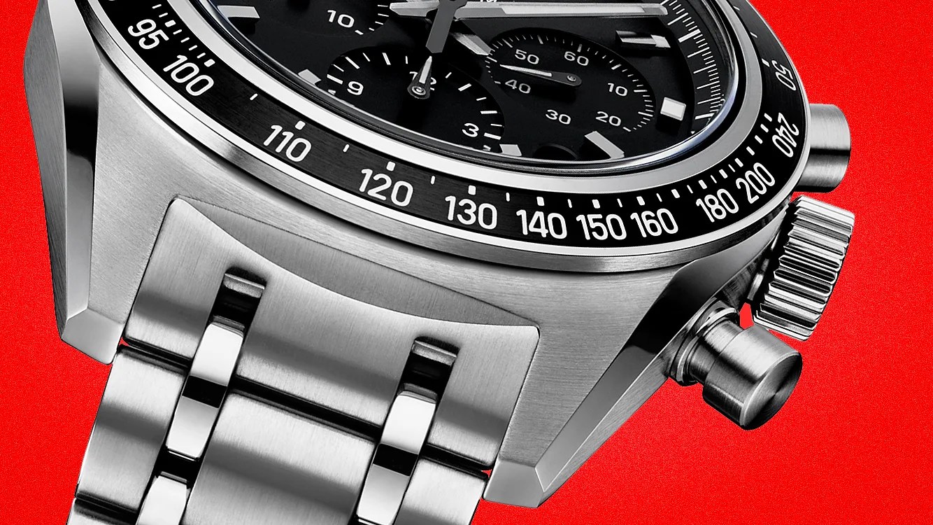 the case of a Seiko speedtimer chronograph watch