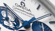a closeup of an omega watch dial