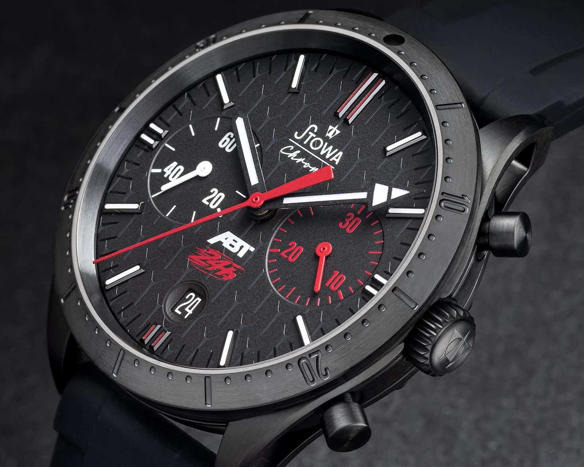 a black Stowa watch