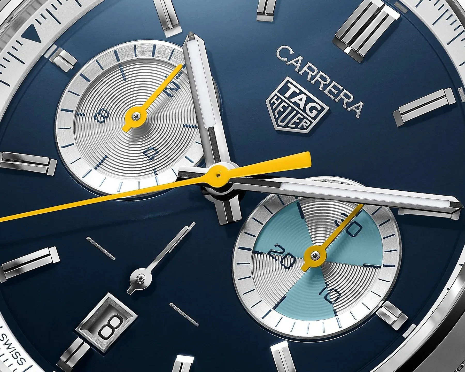 the dial of a TAG Heuer watch