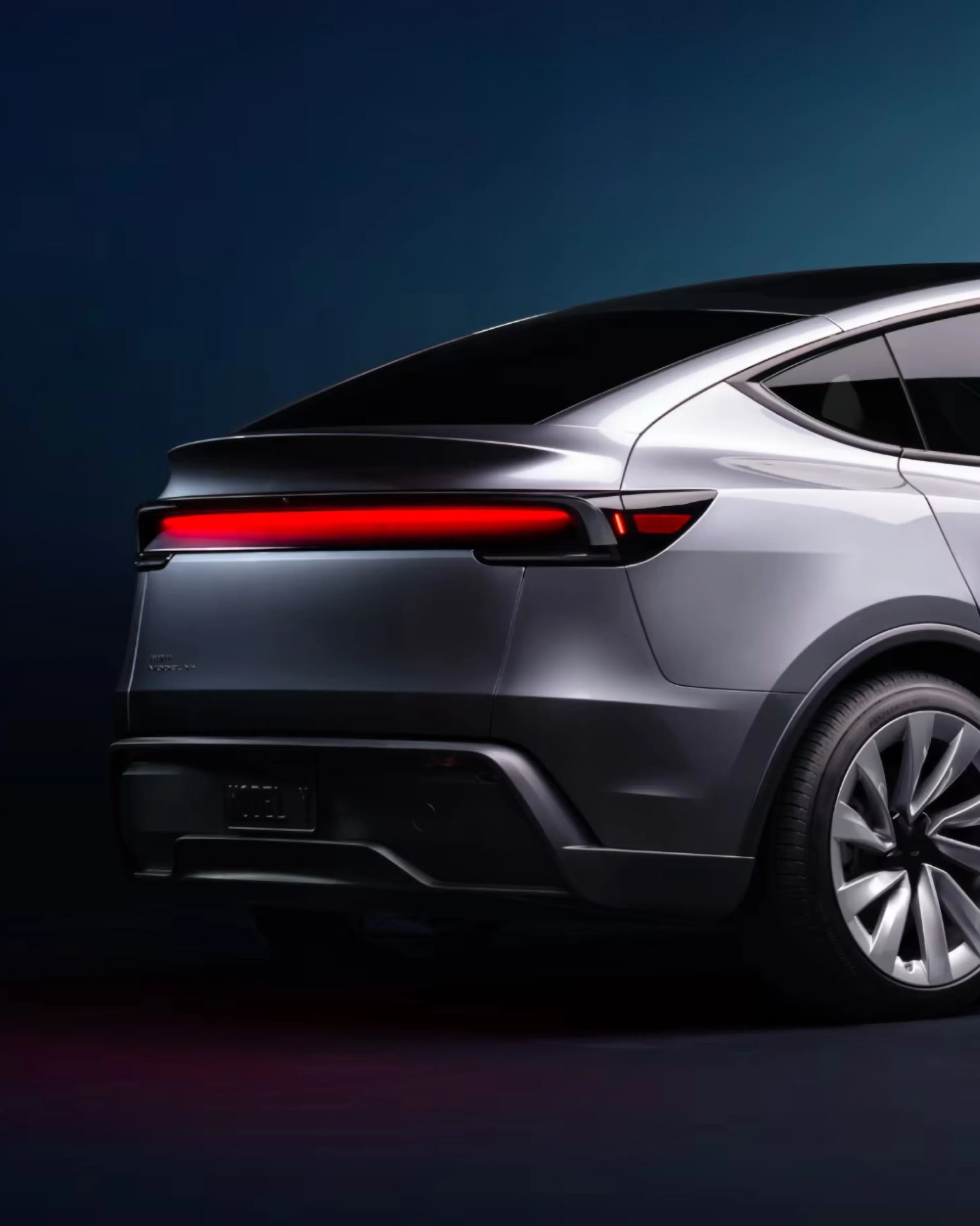 a rear end shot of a tesla model y
