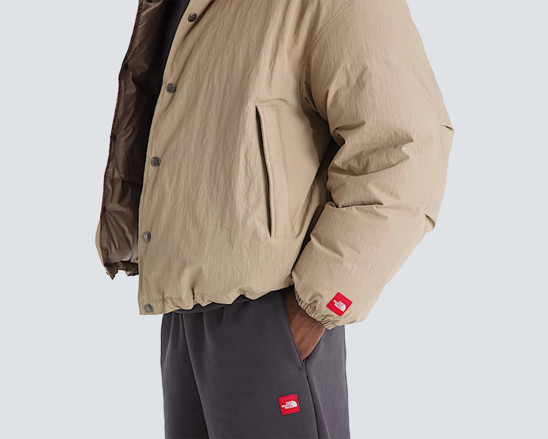 a person wearing the north face jacket