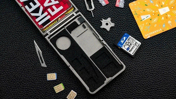 titaner titanium edc wallet hidden chamber tools