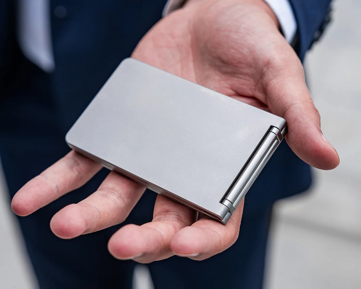 titaner titanium edc wallet in hand