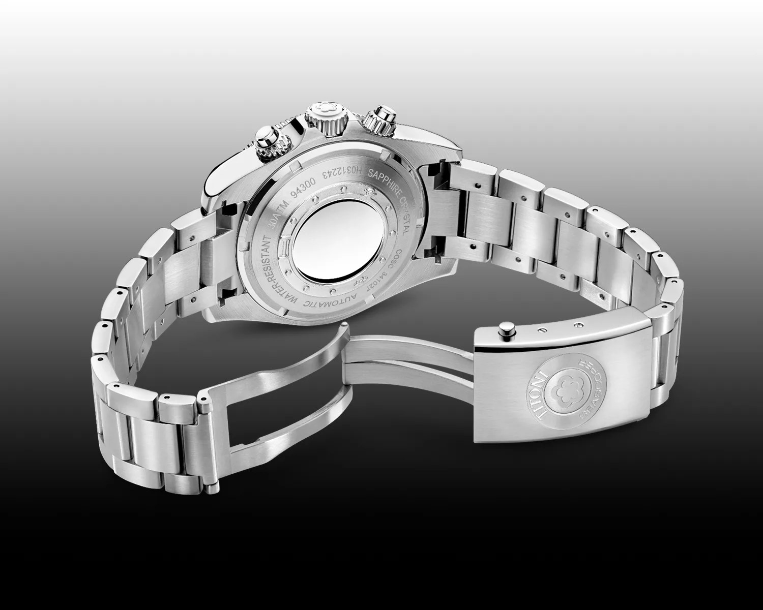 the back of a Titoni watch