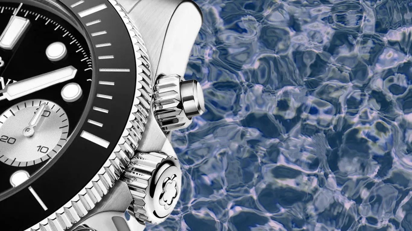 a closeup of a Titoni dive watch