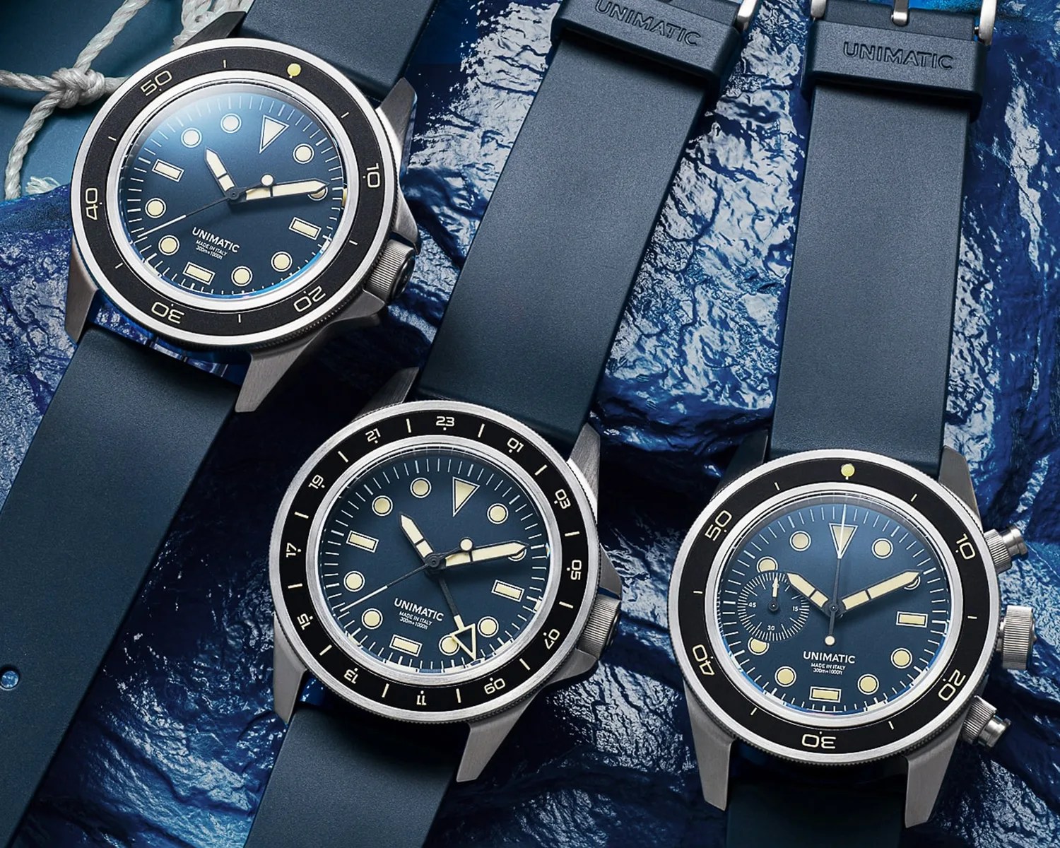 three unimatic tool watches