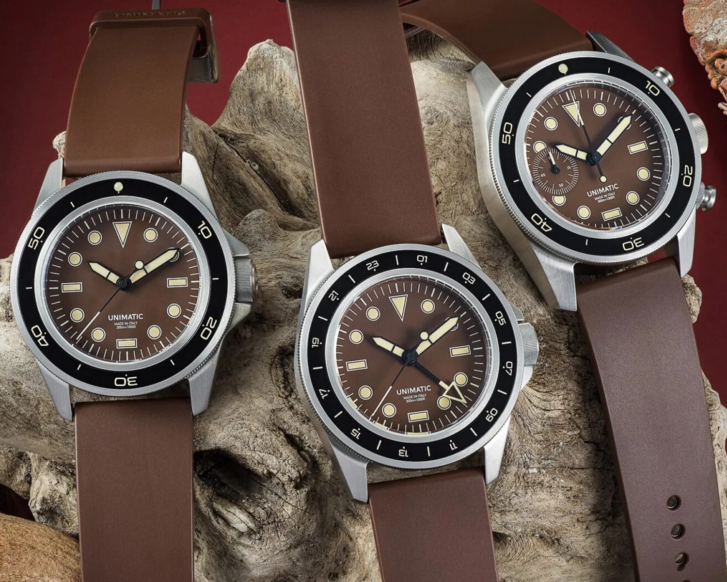 three unimatic tool watches