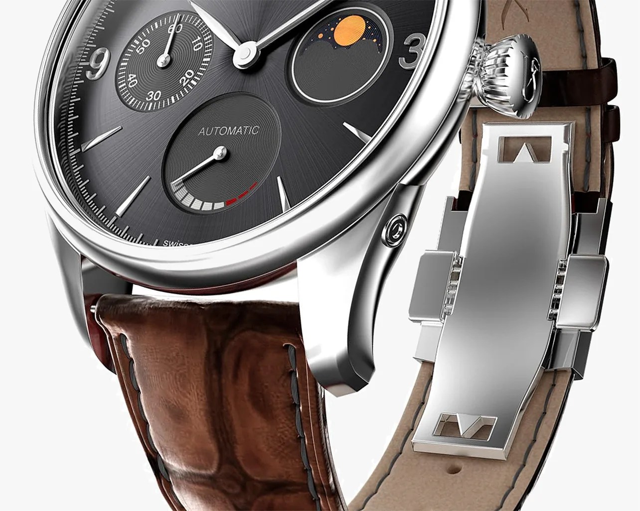 a black Van Speyk dress watch