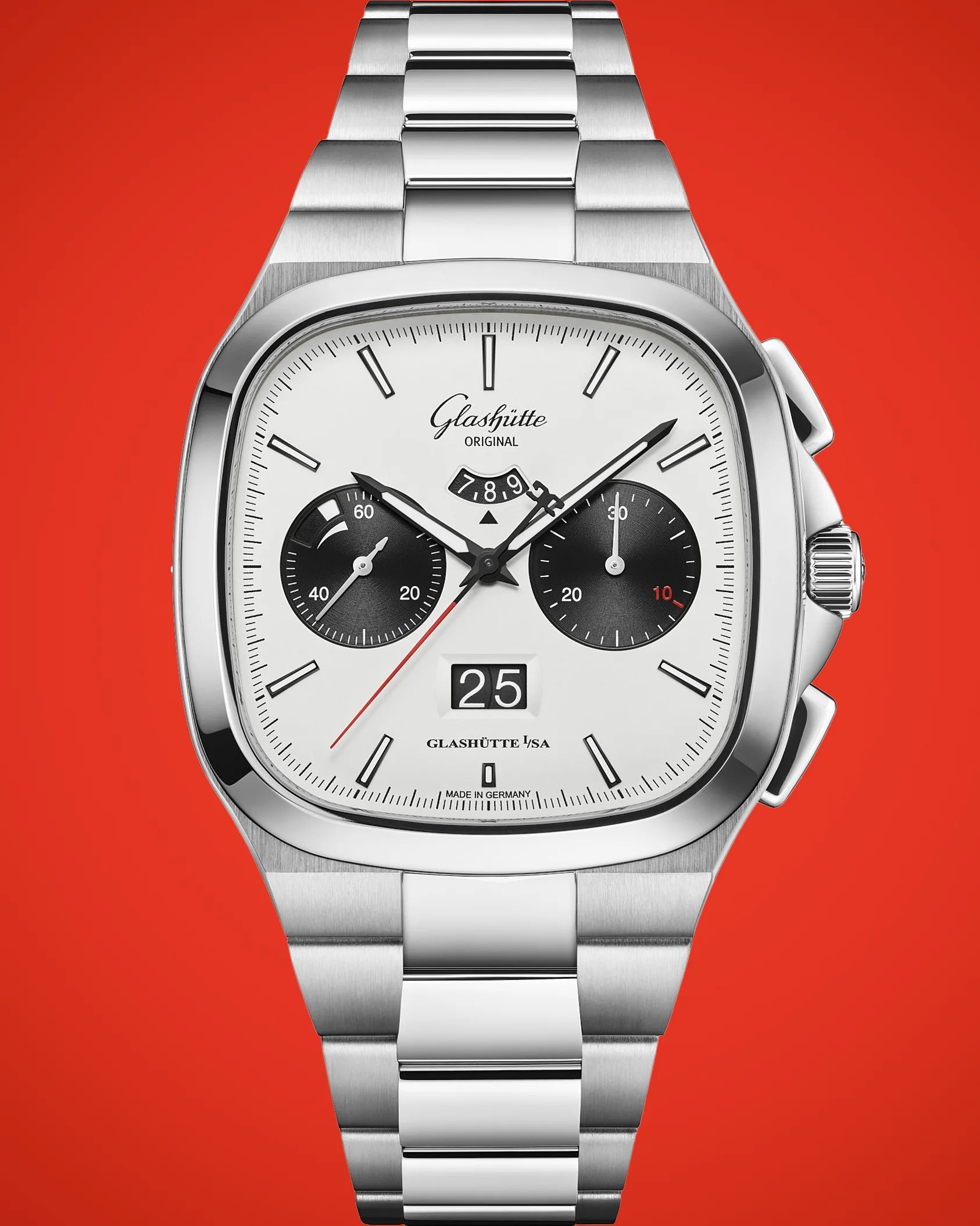 a steel Glashütte chronograph