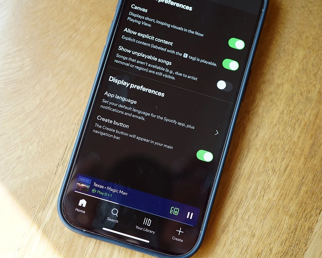 Spotify Create button
